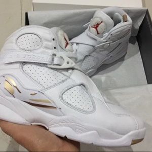 Jordan 8s White And Gold
